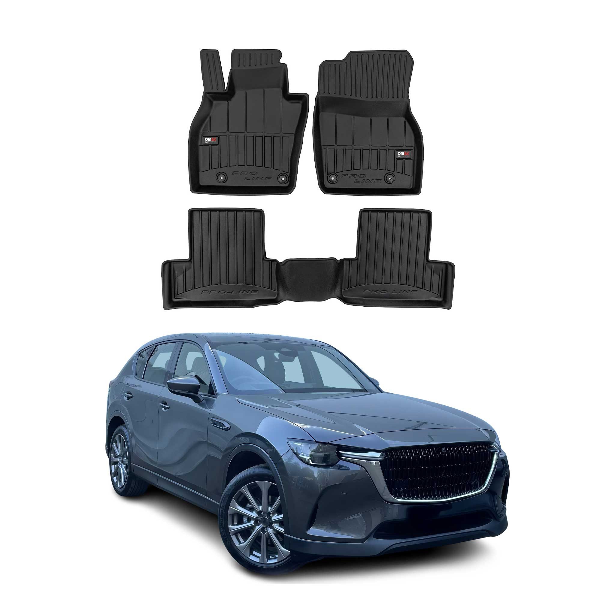 OMAC Auto-Fußmatten für Mazda CX-60 2022-2025 Schwarz Automatten 3 tlg TPE (3 St), für Mazda CX-60 2022-2025 Mazda CX-60 2022-2025, Antirutsch,Wasserfest,Einfache Installation
