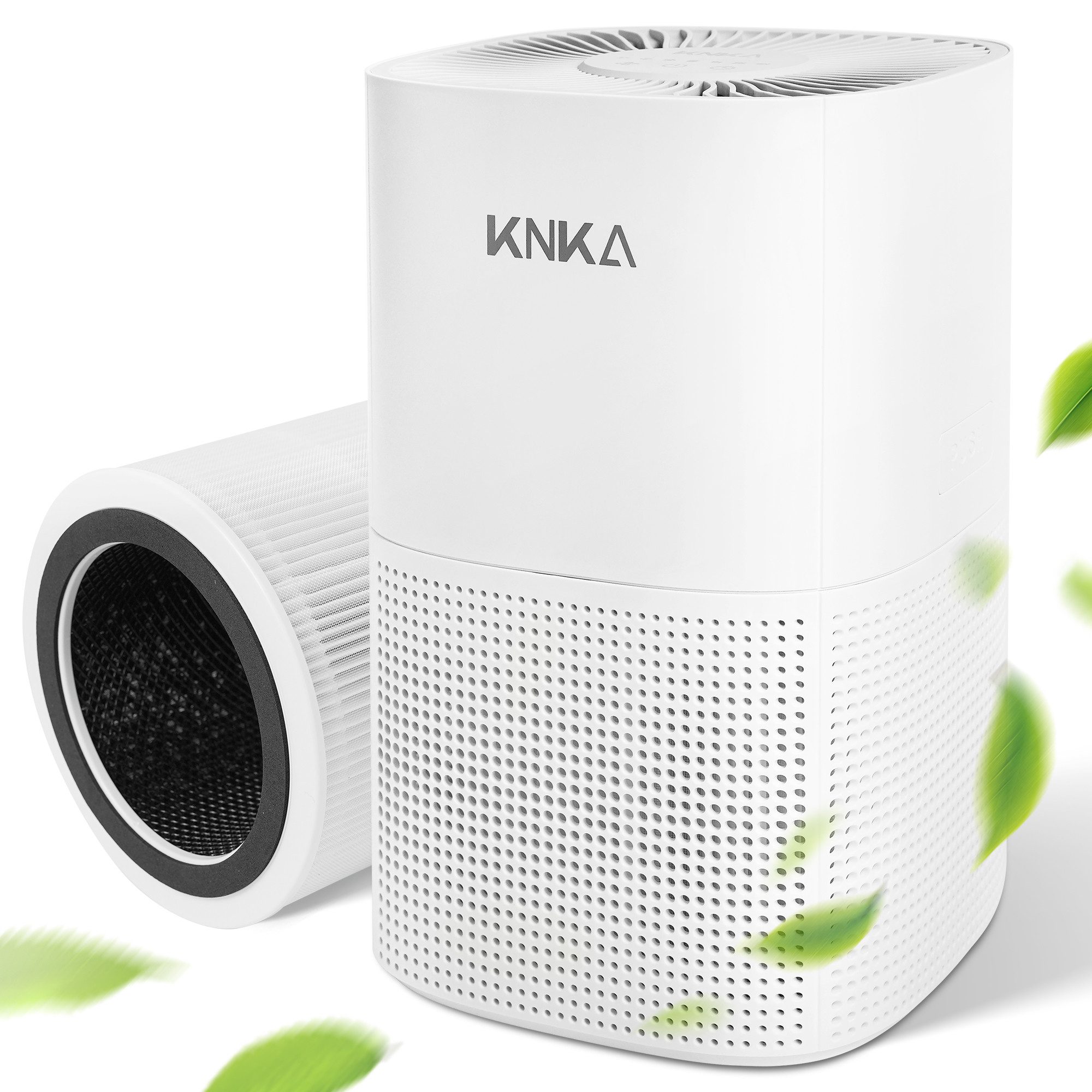 KNKA Luftreiniger HEPA Luftfilter für zuhause, für 75 m² Räume, Luftreiniger Allergiker gegen Schimmel Staub Pollen Gerüche,25dB,Timer