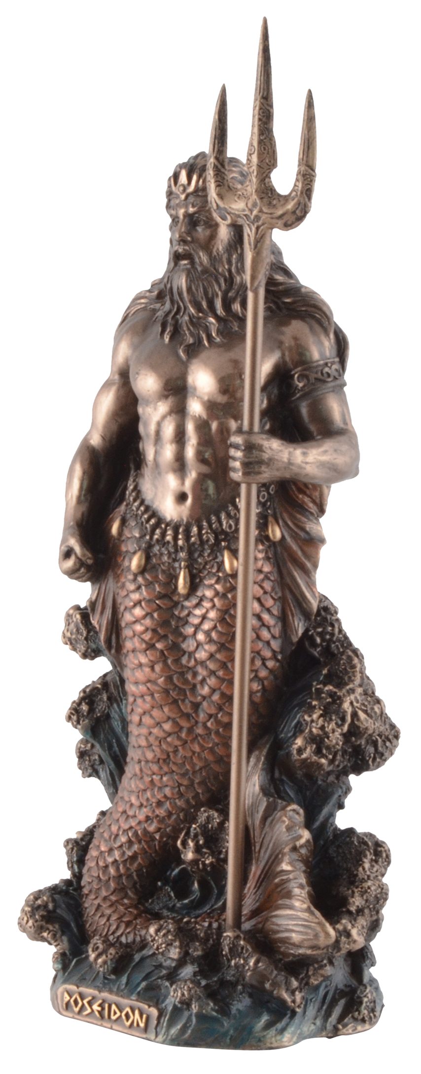 Vogler direct Gmbh Dekofigur Griechischer 8x7x18cm Veronesedesign, ca. Gott L/B/H bronziert/coloriert, Poseidon, Größe