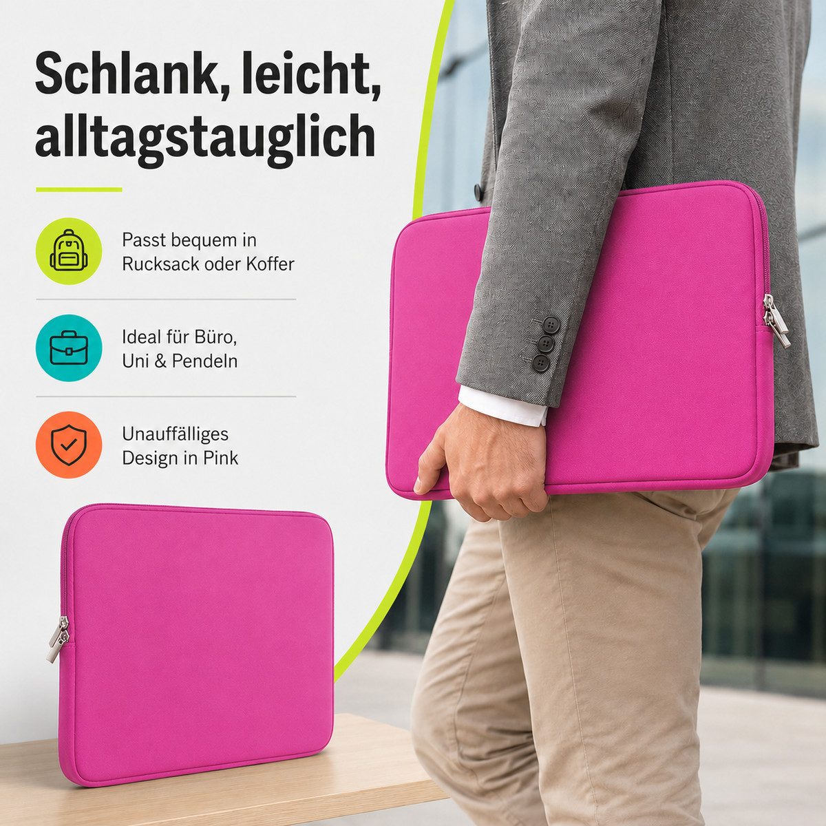 König Design Laptoptasche Universal Notebooktasche 16 Zoll Sleeve Tasche Hülle Laptop Case Cover, weiches Innenfutter zum Schutz vor Kratzern
