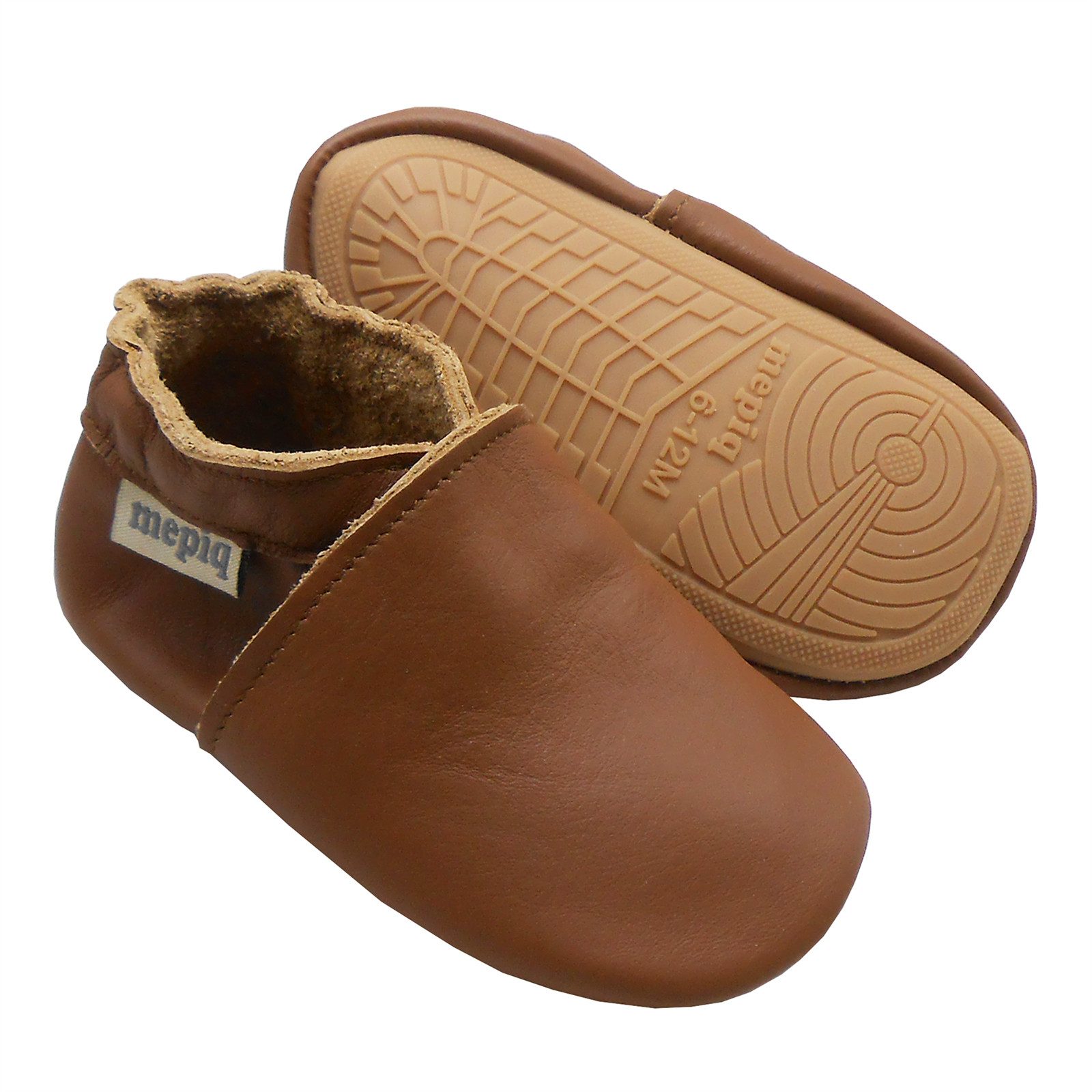 mepiq Baby Krabbelschuhe Unisex Lauflernschuhe 100% Leder Gummisohle Krabbelschuh (nachhaltiges, hochwertiges, geprüftes Leder) 100% Leder