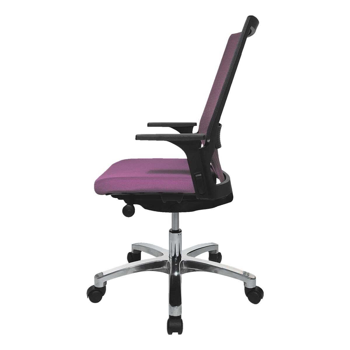 Federkrafteinstellung Schreibtischstuhl ohne Autosyncron, körpergewichtsabhängiger | lila mit TOPSTAR Armlehnen, chromfarben