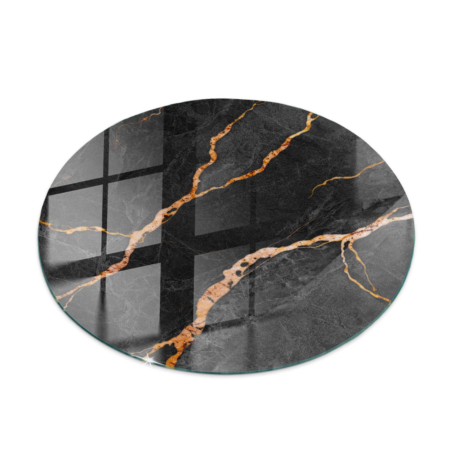Tulup Tischplatte Tisch Glasplatte Ersatz Marmormuster mit Adern Glas Tischplatte