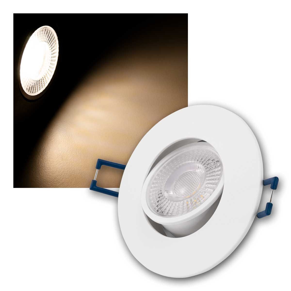 McShine LED Deckenspot 10x LED Einbauleuchte EL-313D weiß 4,5W 450lm dim, warmweiß