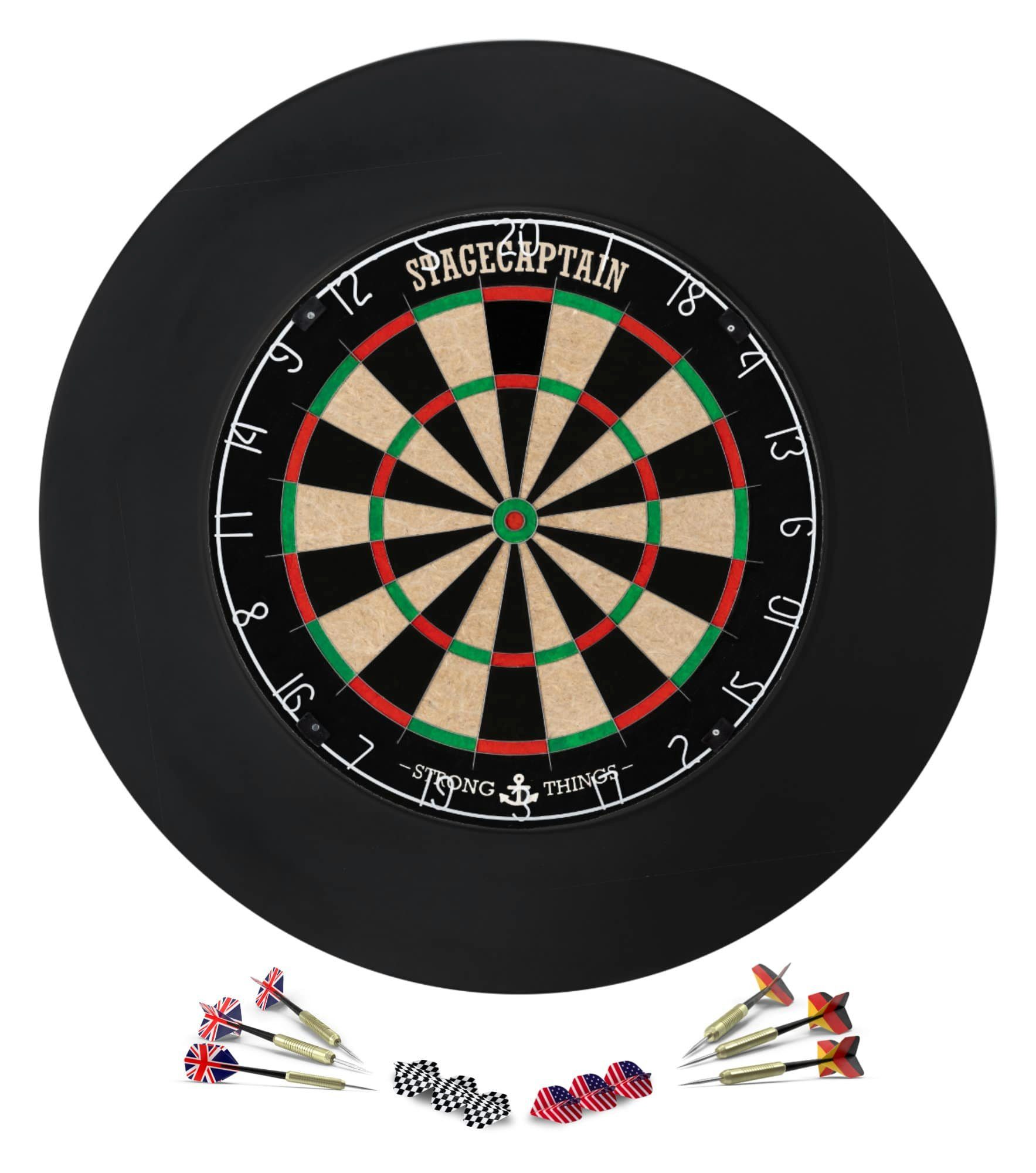 Flights), Drähten Pro, Stagecaptain Dartscheibe Sisal mit Dartpfeilen (Dartboard-Set, 12 BullsEye DBS-1715 6 dünnen Steeldartscheibe aus Catchring, und inkl.