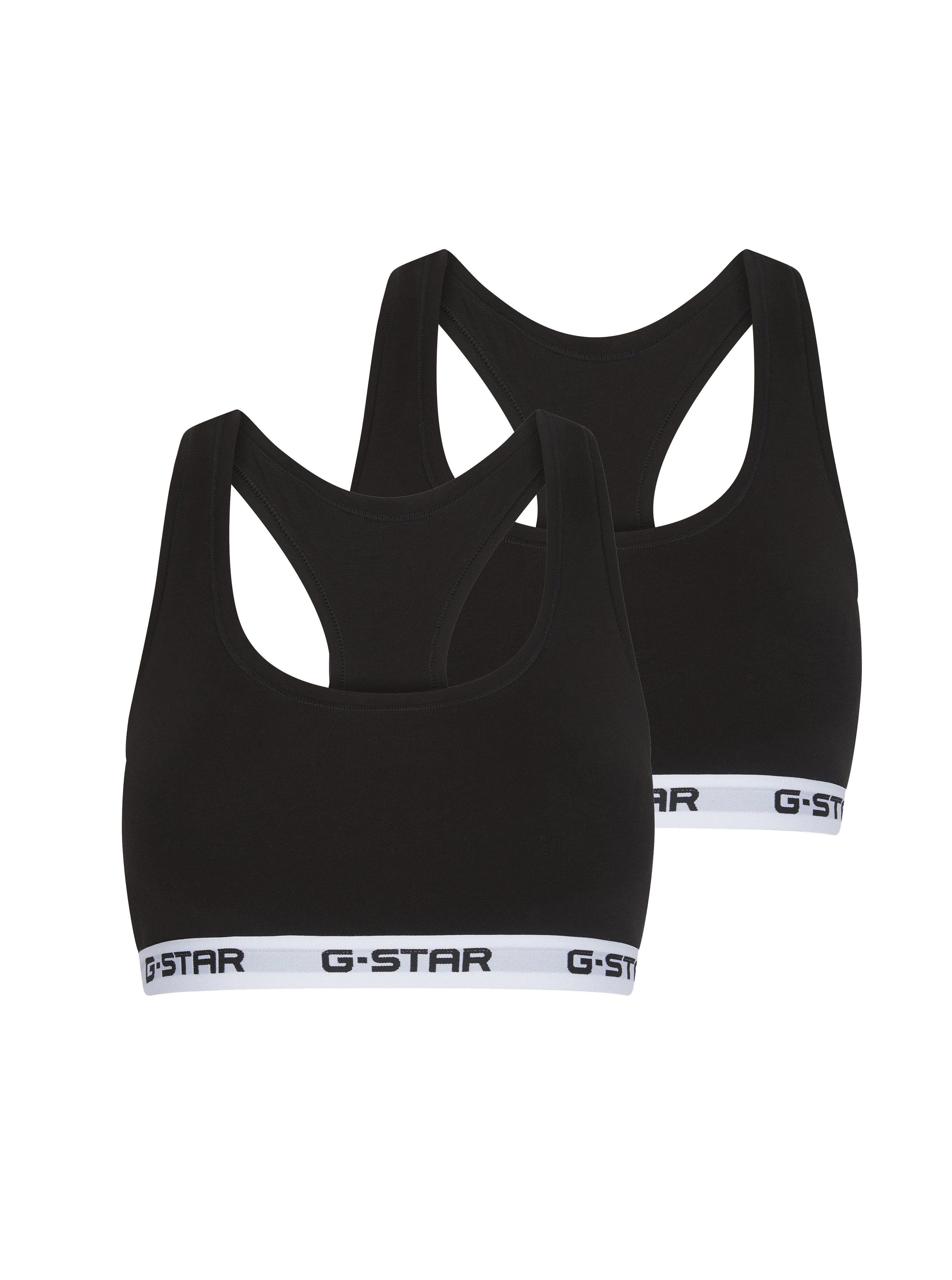 G-STAR Bralette CARNELIAN, BRAS 2 PACK RACERBACK (Packung, 2-tlg) mit Logo-Saum