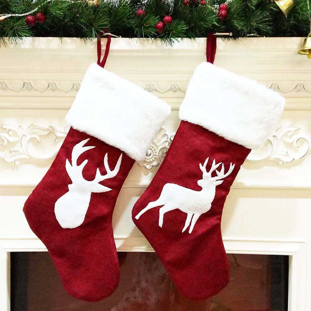 A+B+C+D Elch Geschenkfolie Rosnek Taschen, Socken, Weihnachtsgeschenk Weihnachtsstrümpfe Weihnachtsdeko