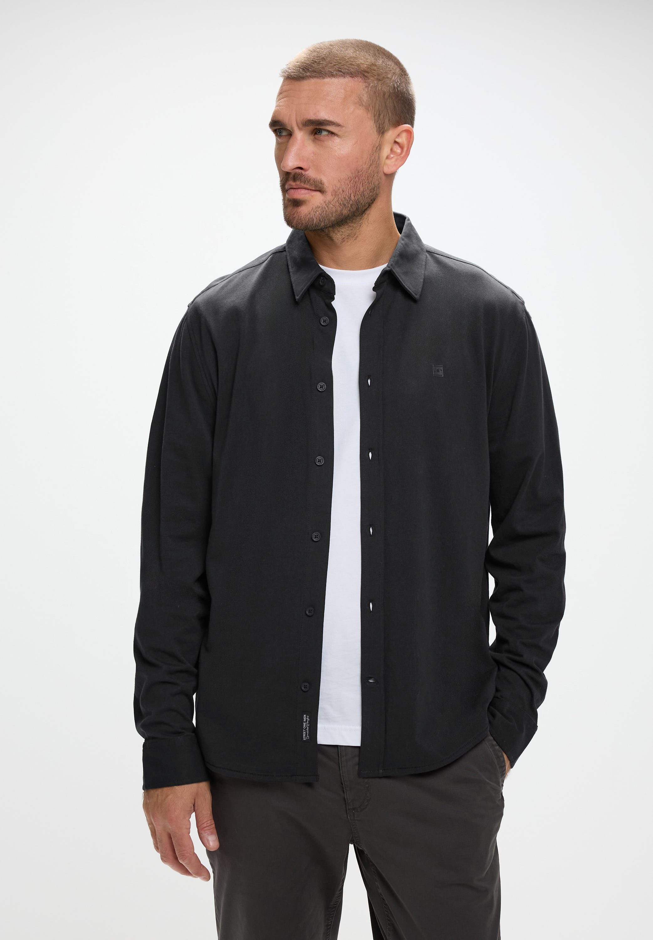 STREET ONE MEN Langarmhemd aus reiner Baumwolle günstig online kaufen