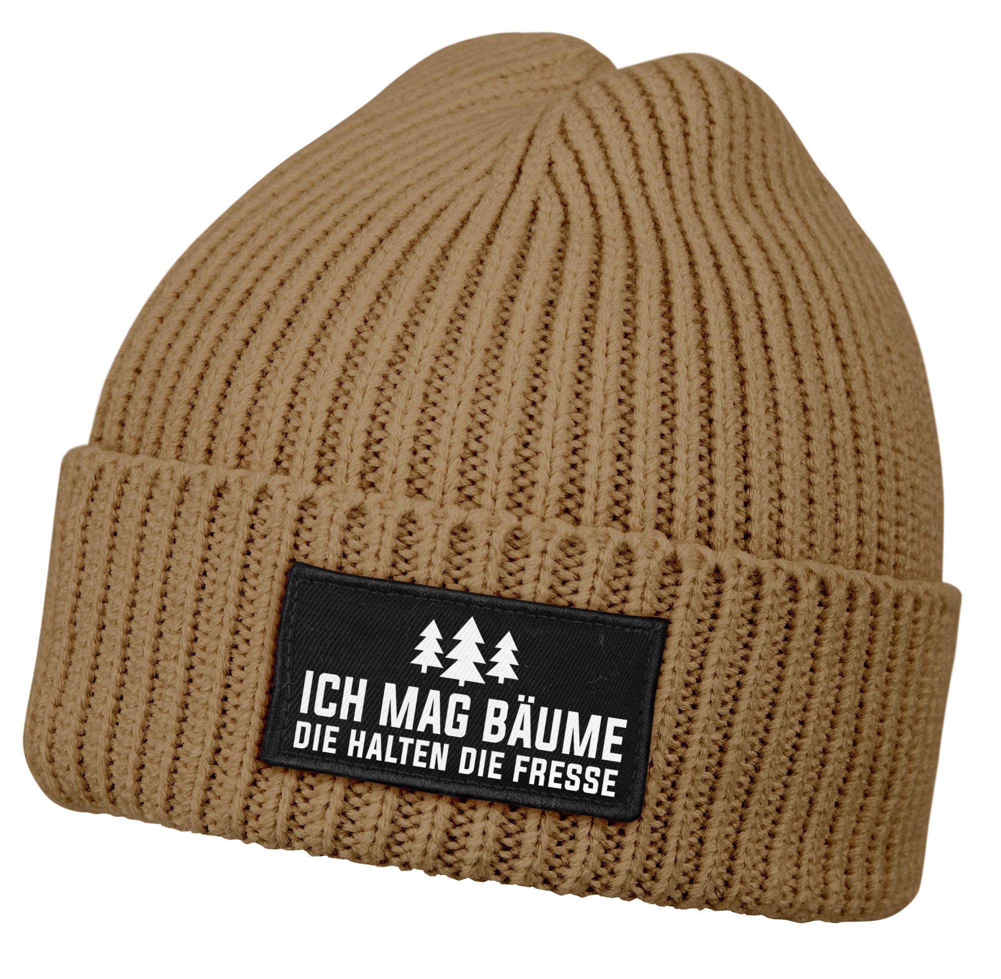 MoonWorks Strickmütze Herren Beanie mit Patch günstig online kaufen