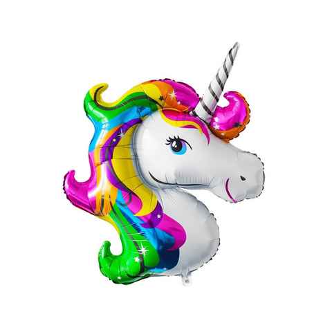 MyBeautyworld24 Folienballon Folienballon Regenbogen Einhorn Heliumballon 115cm