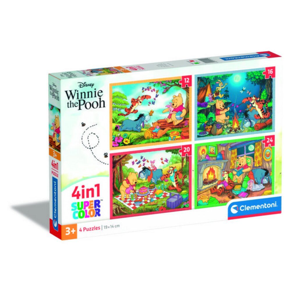 Clementoni® Puzzle CLEMENTONI Puzzle Winnie the Pooh 4in1 (12+16+20+24 Teile), Puzzleteile