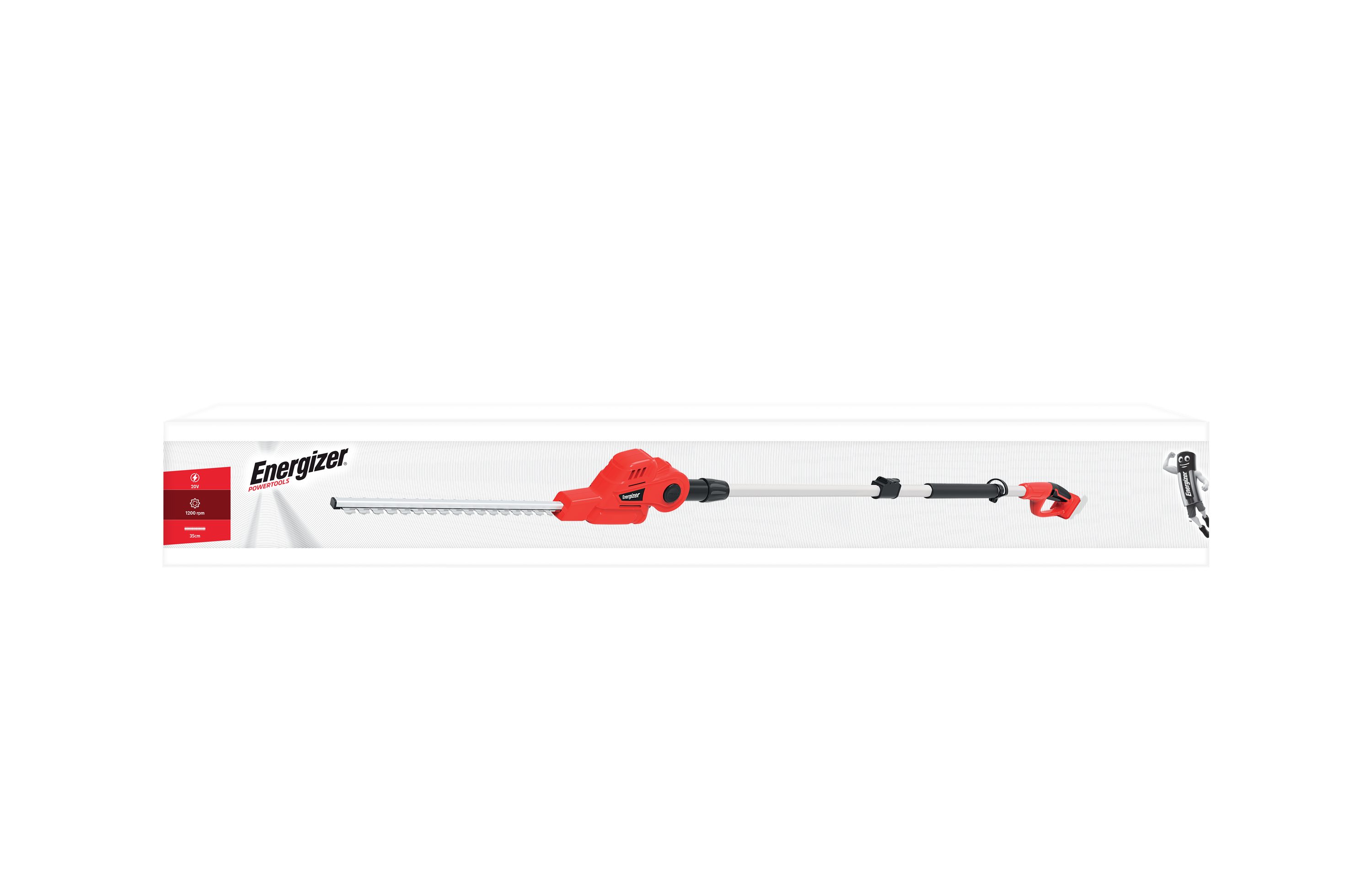 Energizer Akku-Heckenschere 20V Akku Teleskop-Heckenschere, kabellos, mit Tragegurt