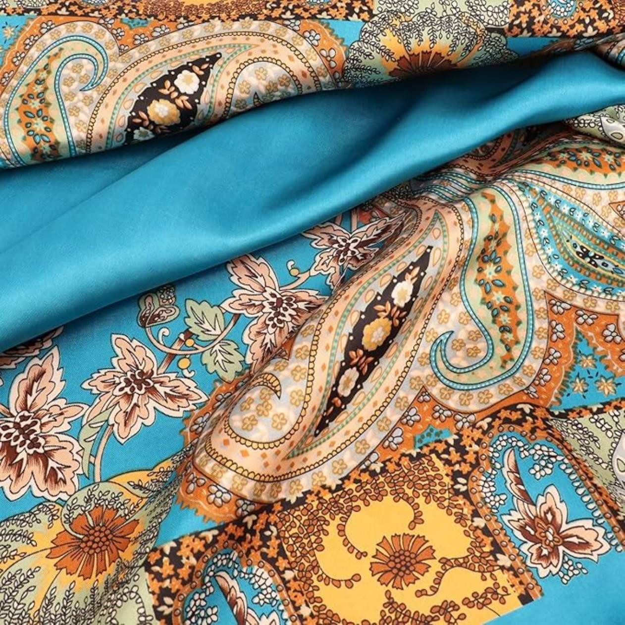 Zaewry Halstuch 90x90cm Kopftuch Bandanas Haartuch für Damen