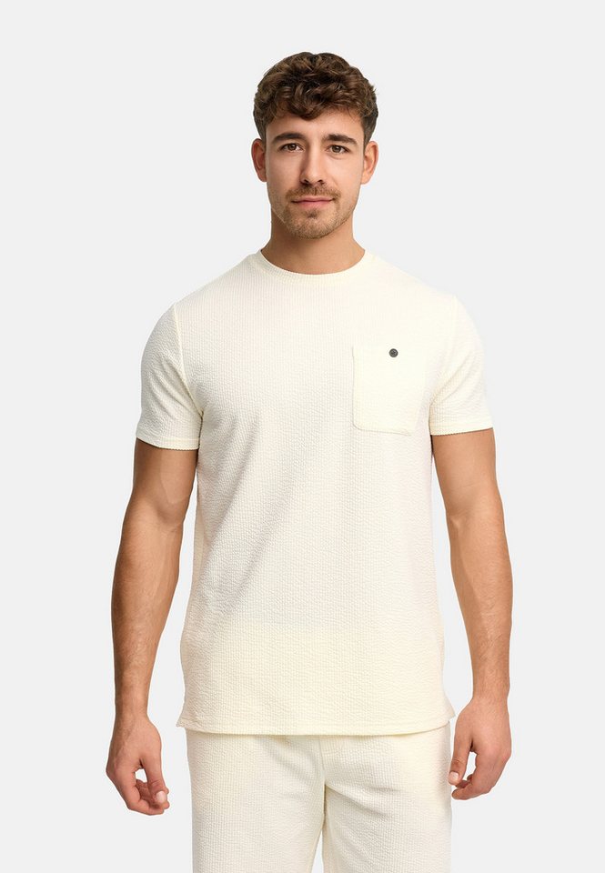 INDICODE T-Shirt INNogo mit feiner Waffelstruktur und aufgesetzter Brusttasche