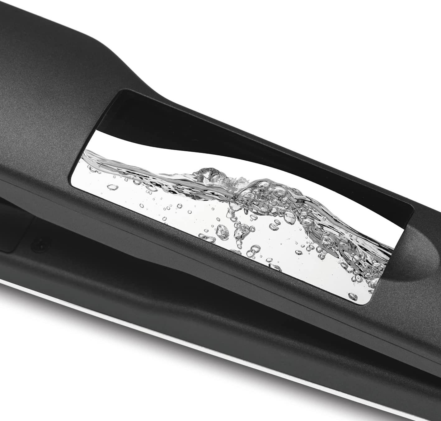 MAXXMEE Glätteisen Steam in weiß Keramik LCD Curl Pro, Display Lockenstab Haarglätter