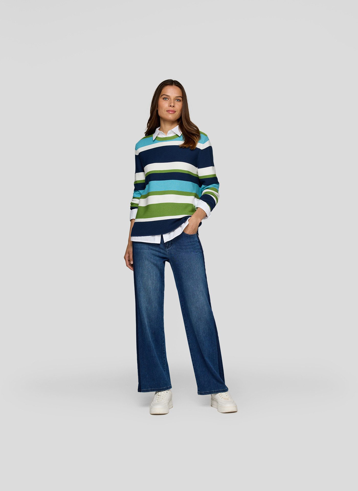Rabe Strickpullover in Colorblocking-Optik