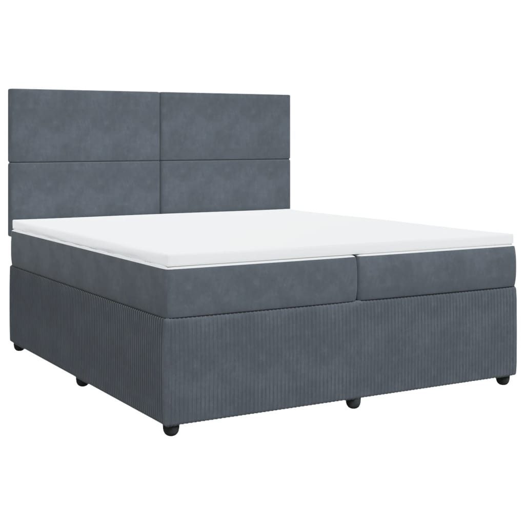 Bett Boxspringbett mit Matratze Dunkelgrau 200x200 cm Samt