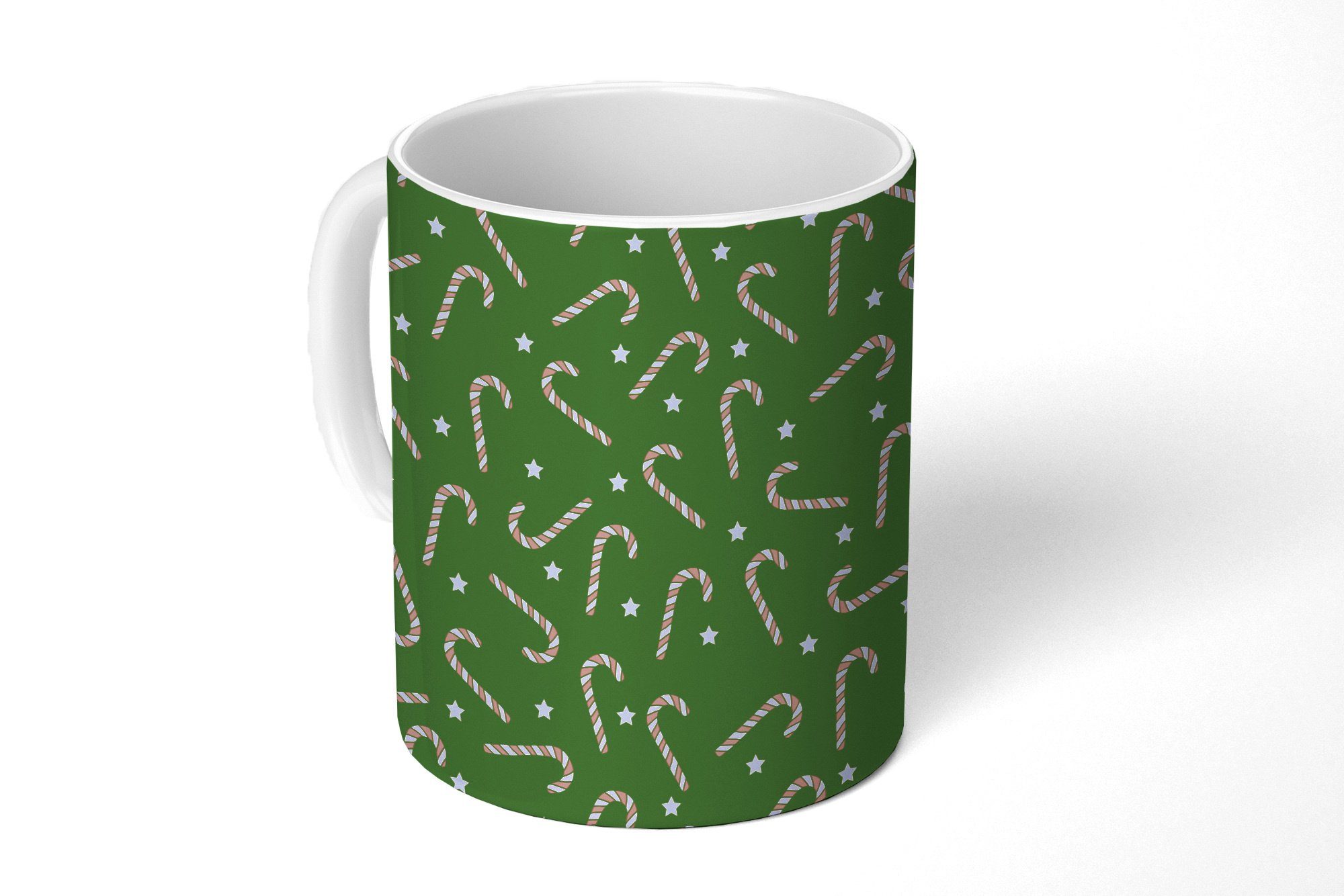 MuchoWow Tasse Weihnachten - Muster - Seepocke - Sterne, Keramik, Kaffeetassen, Teetasse, Becher, Teetasse, Geschenk