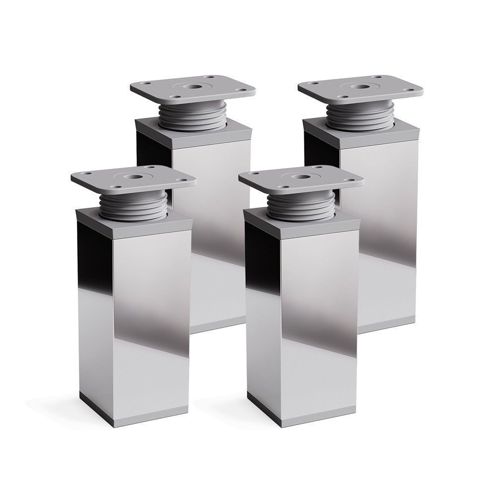 Möbelfuß Design-Möbelfüße, 4er & 8er Set, höhenverstellbar MFV1, Farbe: Chrom