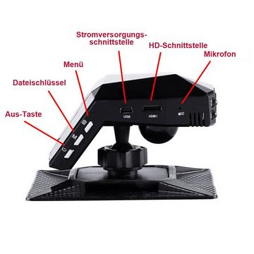 yozhiqu HD-Nachtsicht-Smart-Anti-Shake-Fahrrekorder mit 12 Millionen Pixeln Dashcam (HD, 3x opt. Zoom, mit Zigarettenanzünder-Ladekabel,Montagehalterung,Montagepad, G-sensor, Transportschnittstelle und Bewegungserkennung)
