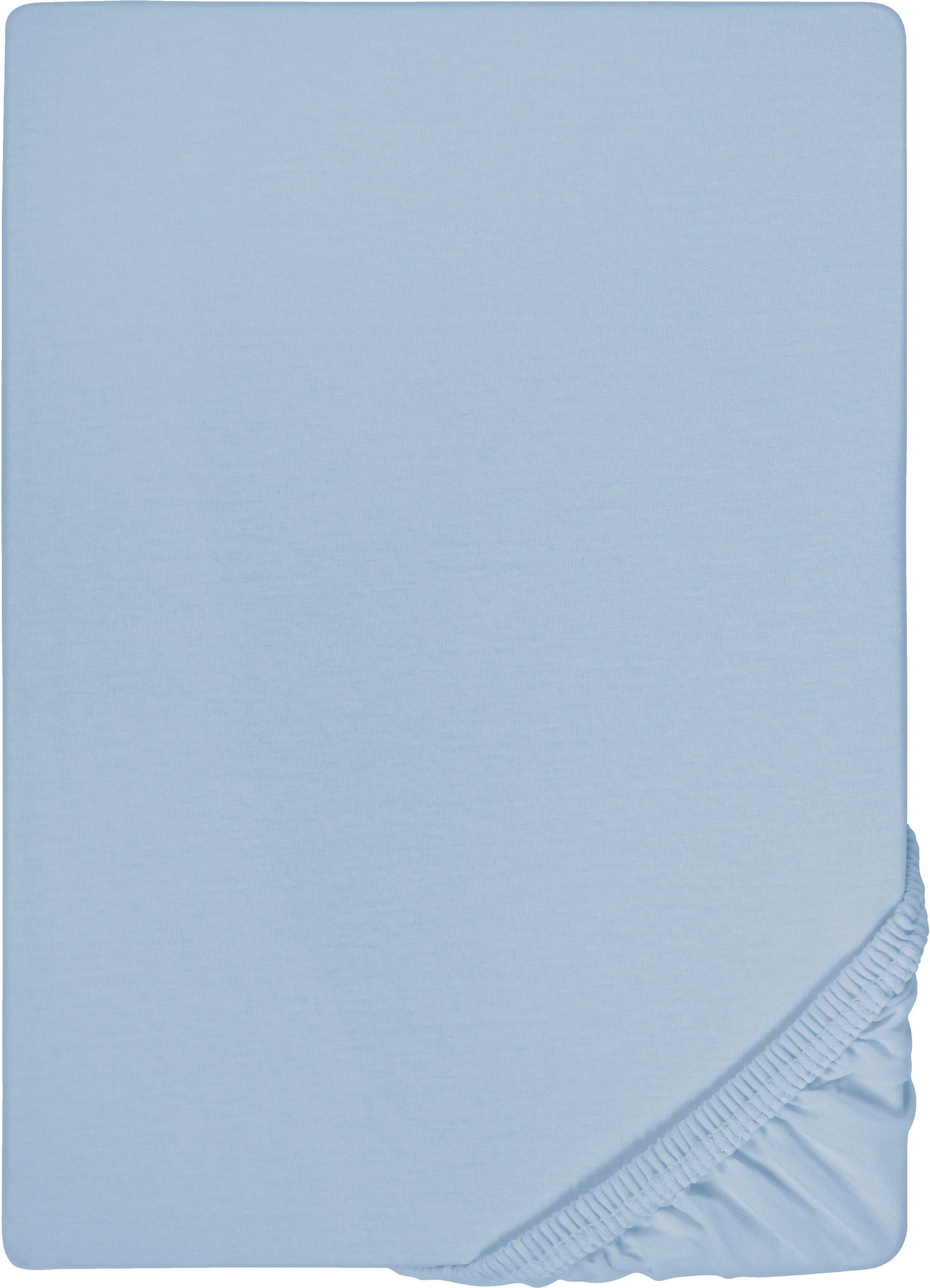 Biberna Spannbettlaken 0077866 Deluxe Jersey-Elastic Spannbetttuch 97% Baumwolle, Jersey-Elasthan, Gummizug: rundum, (1 Stück), Jersey mit Elasthan, Rundumgummi, bügelfrei, ab Größe 90 x 190 cm i
