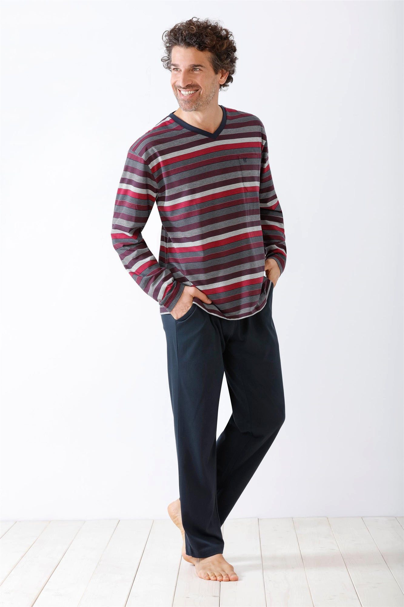 Hajo Schlafanzug Herren Schlafanzug Klima Komfort® DAS ORIGINAL Single Jers günstig online kaufen