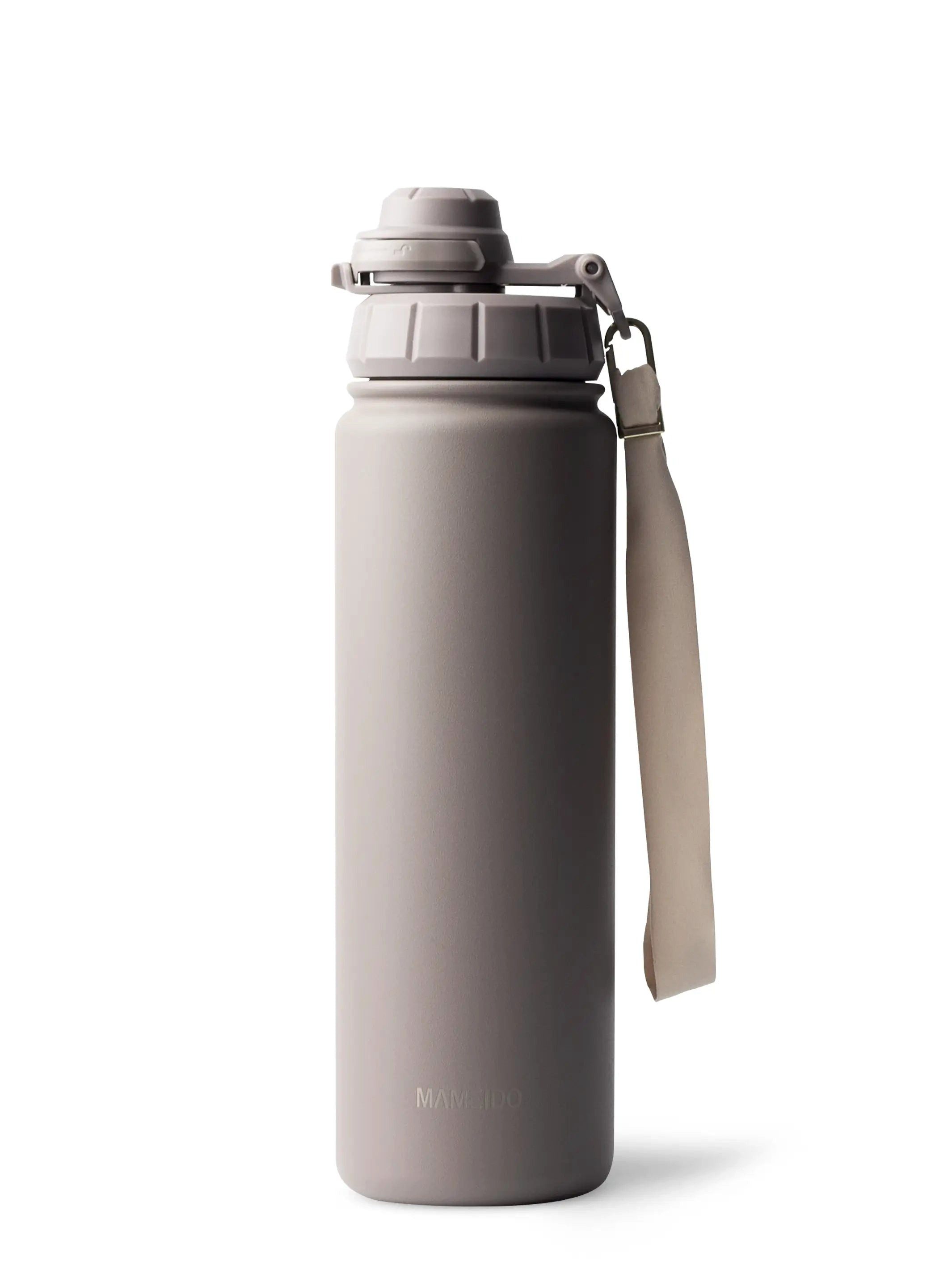 MAMEIDO Thermoflasche, mit 2-in-1 Deckel, Strohhalm und Handschlaufe in 500 ml, 700 ml & 1,2l