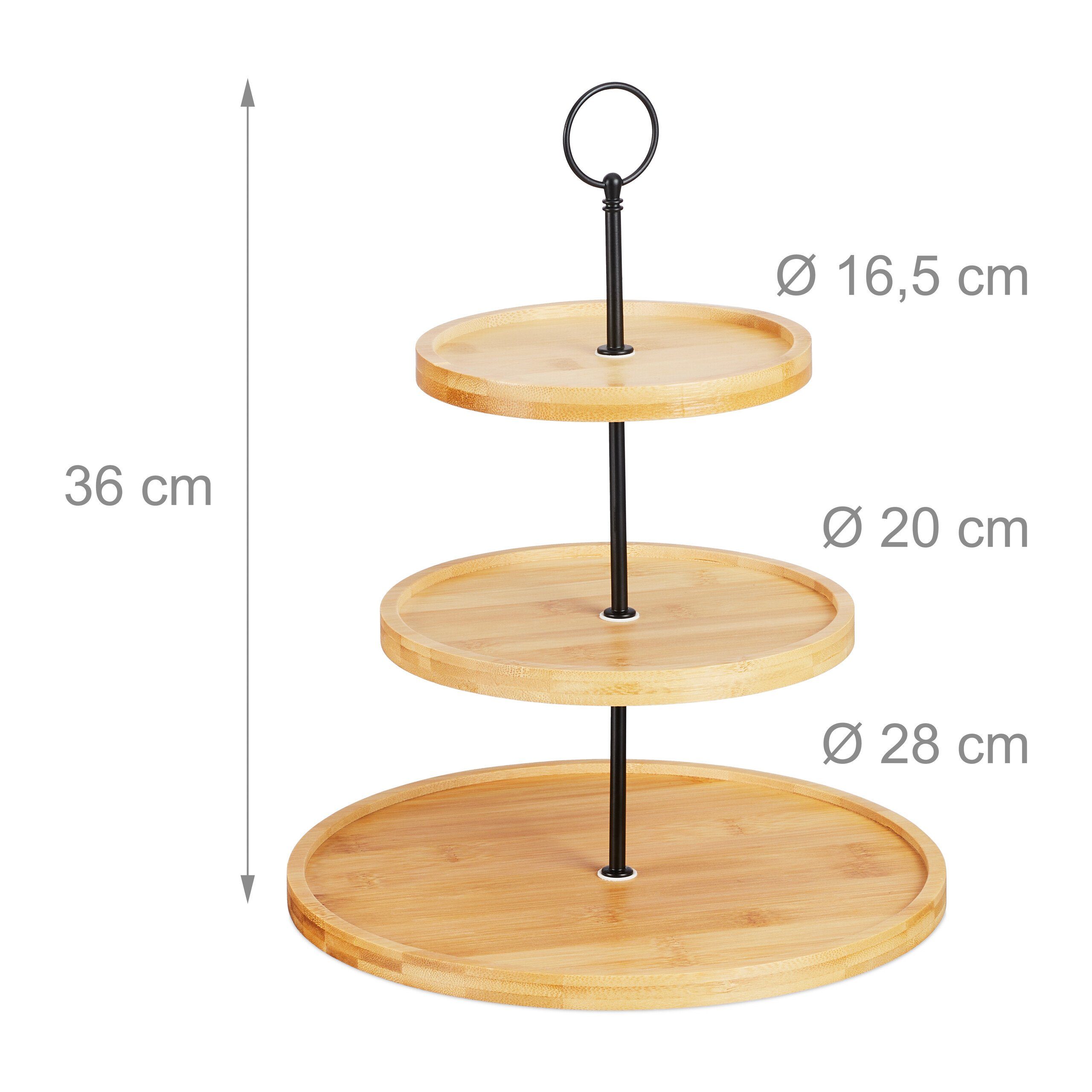 relaxdays Etagere Bambus Etagere mit 3 Ebenen, Bambus, (1-tlg) – Bild 4 von 5