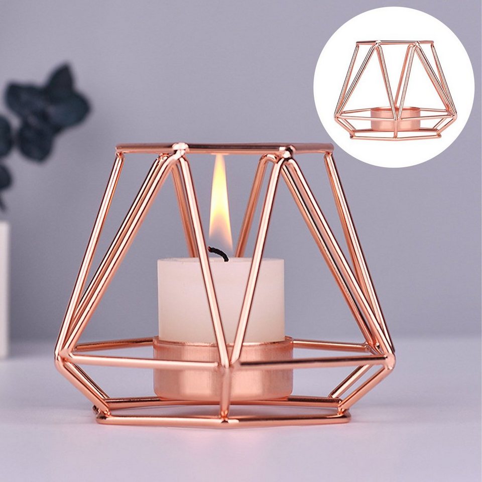 MAGICSHE Kerzenständer Teelichthalter Geometrisches Hohl Eisen (1 St),  Kerzenlaternen Halter Kreativ Deko