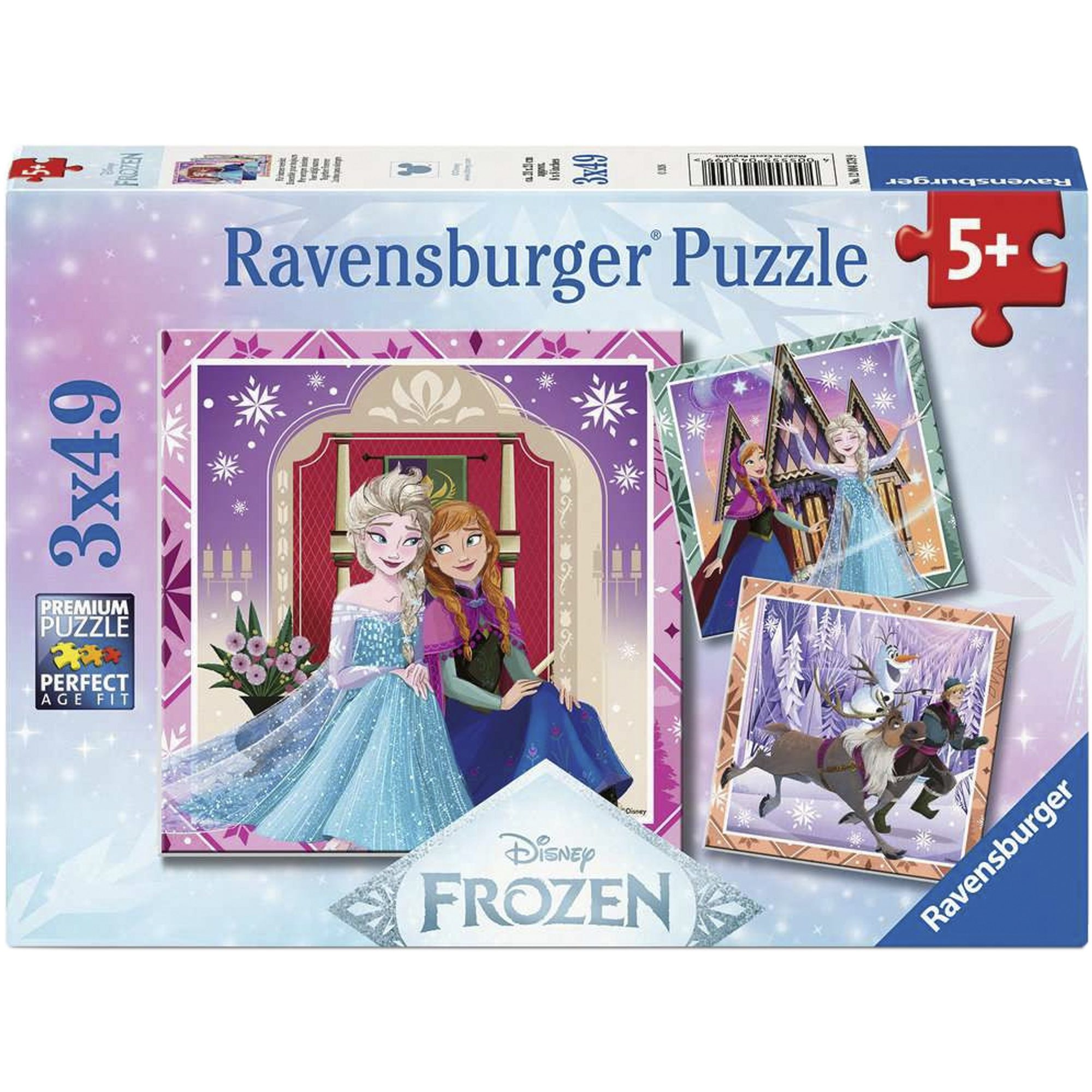 Ravensburger Puzzle Ravensburger Kinderpzzle Disney Frozen, Puzzle, (3x 49 Teile), 147 Puzzleteile