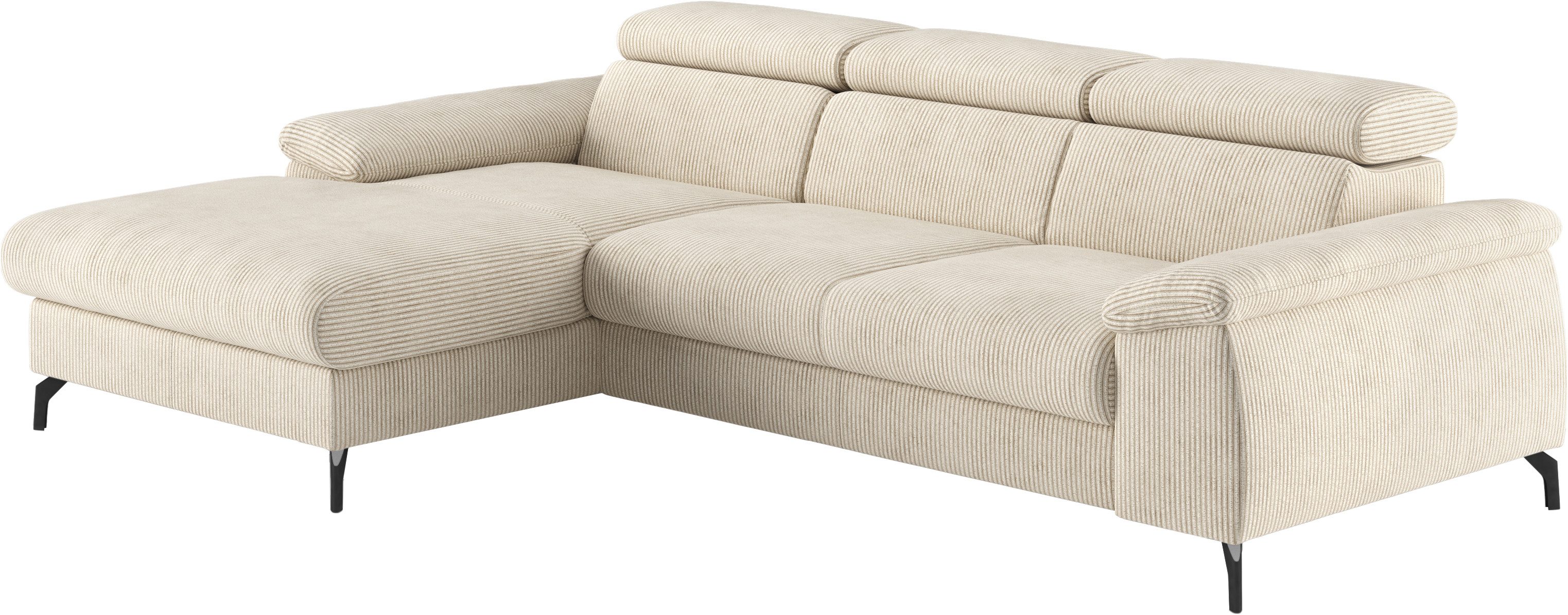 COTTA Ecksofa "Kitty L-Form, B: 242 cm" mit Kopfteilverstellung, optional B günstig online kaufen