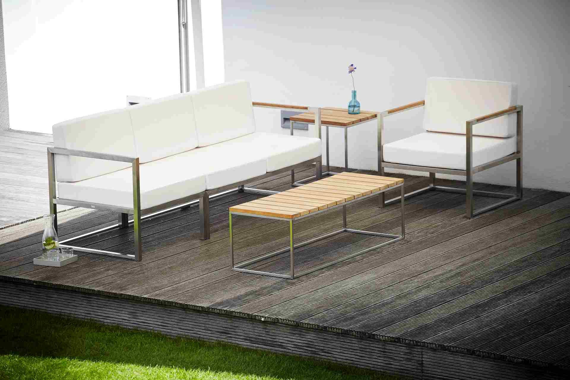 jankurtz Couchtisch Lux aus Teakholz und Edelstahl