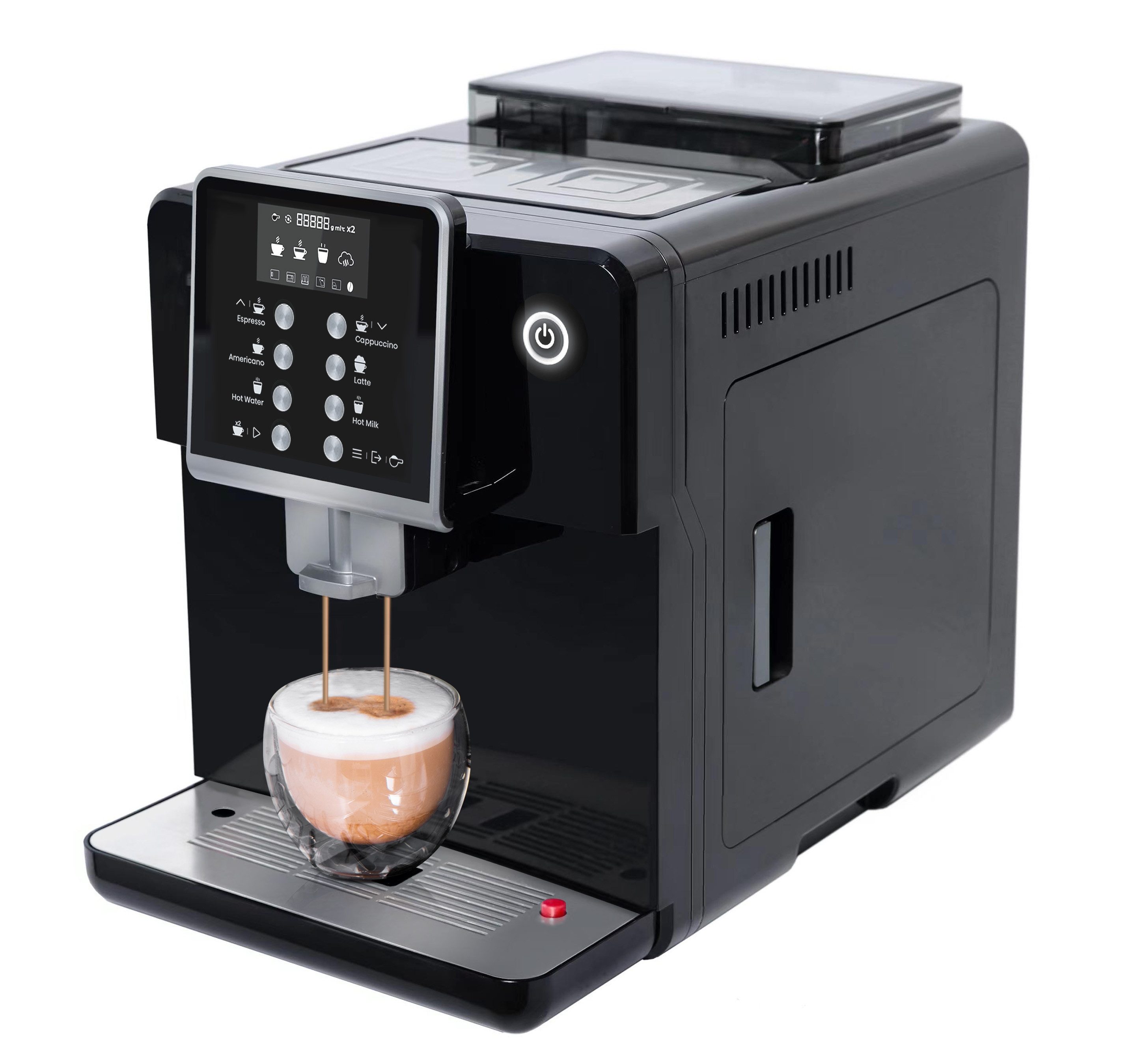 Acopino Kaffeevollautomat Clivia, 6 Heißgetränke mit ONE Touch-Funktion, Tassenwarmhalteplatte