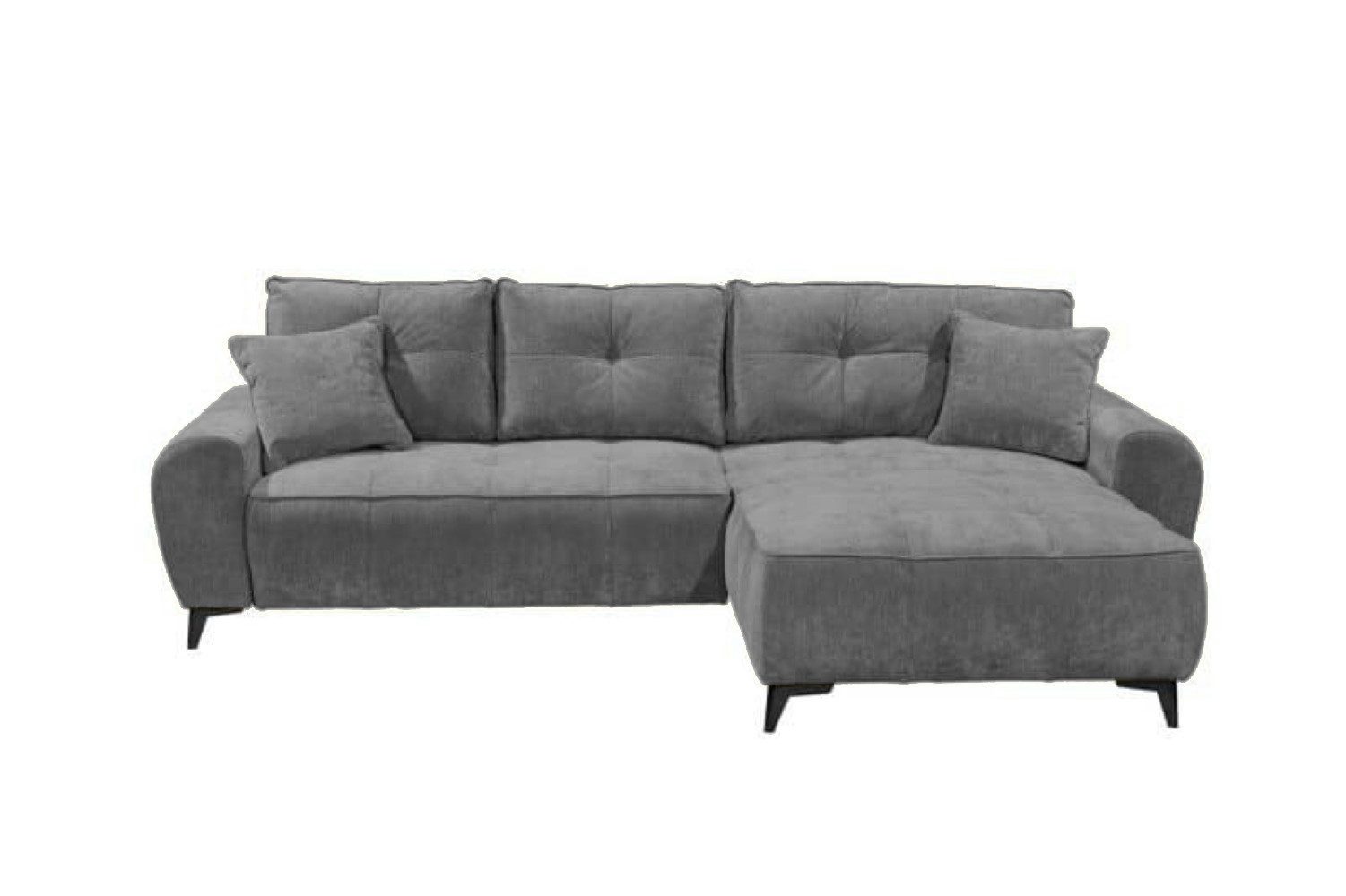 ED EXCITING DESIGN Ecksofa Elisa L-Form mit Schlaffunktion und Bettkasten, Beidseitig montierbar, Schlaffunktion, Bettkasten, Wurfkissen