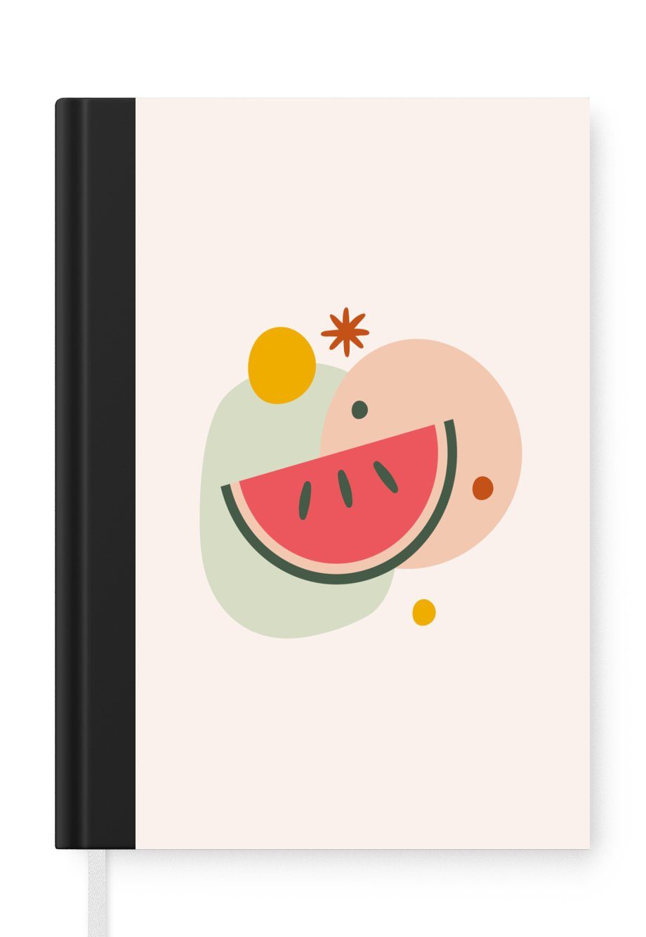 MuchoWow Notizbuch Wassermelone - Sommer - Kreis, Journal, Merkzettel, Tagebuch, Notizheft, A5, 98 Seiten, Haushaltsbuch