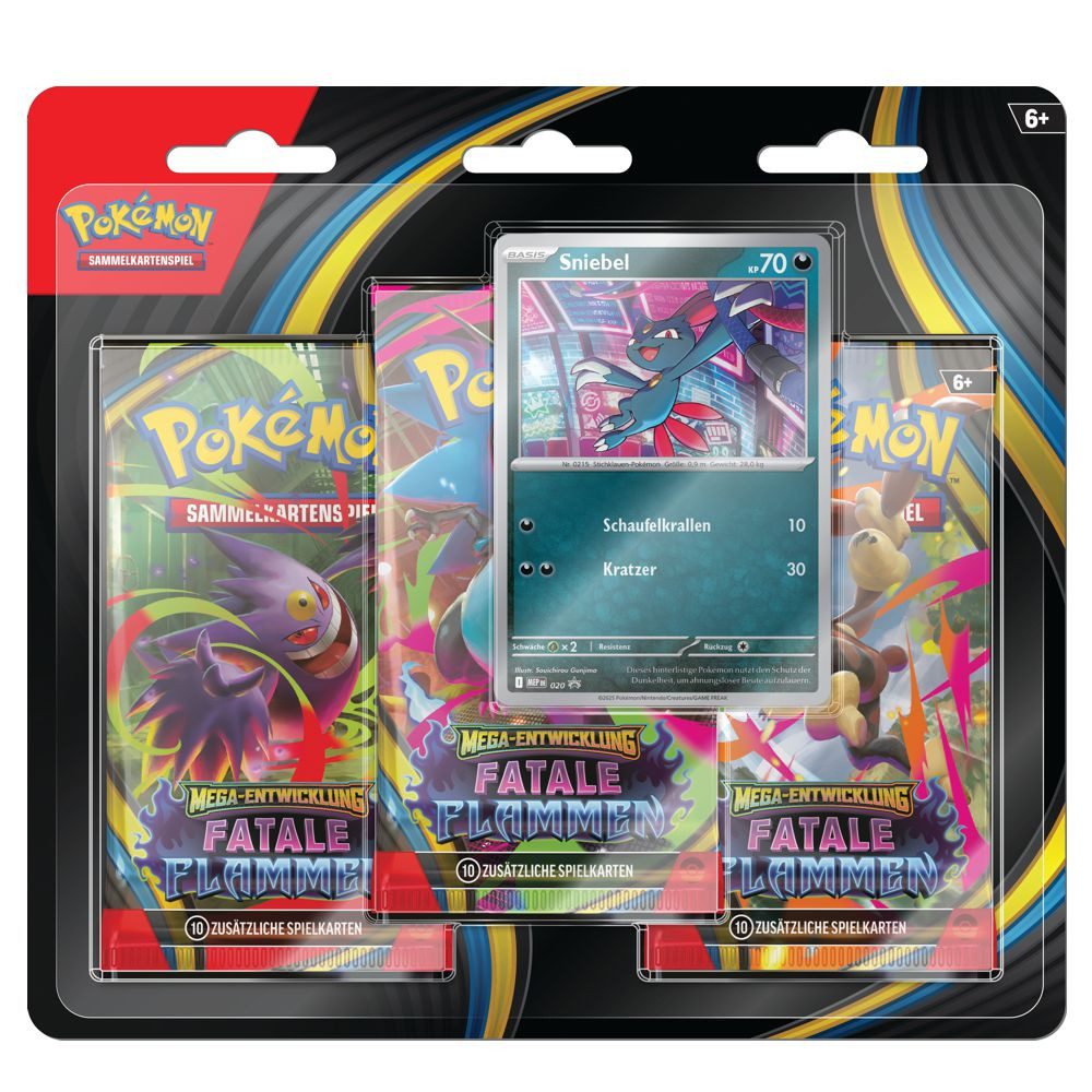 POKÉMON Sammelkarte Sniebel 3 Booster-Packs Pokemon Sammel-Karten deutsch