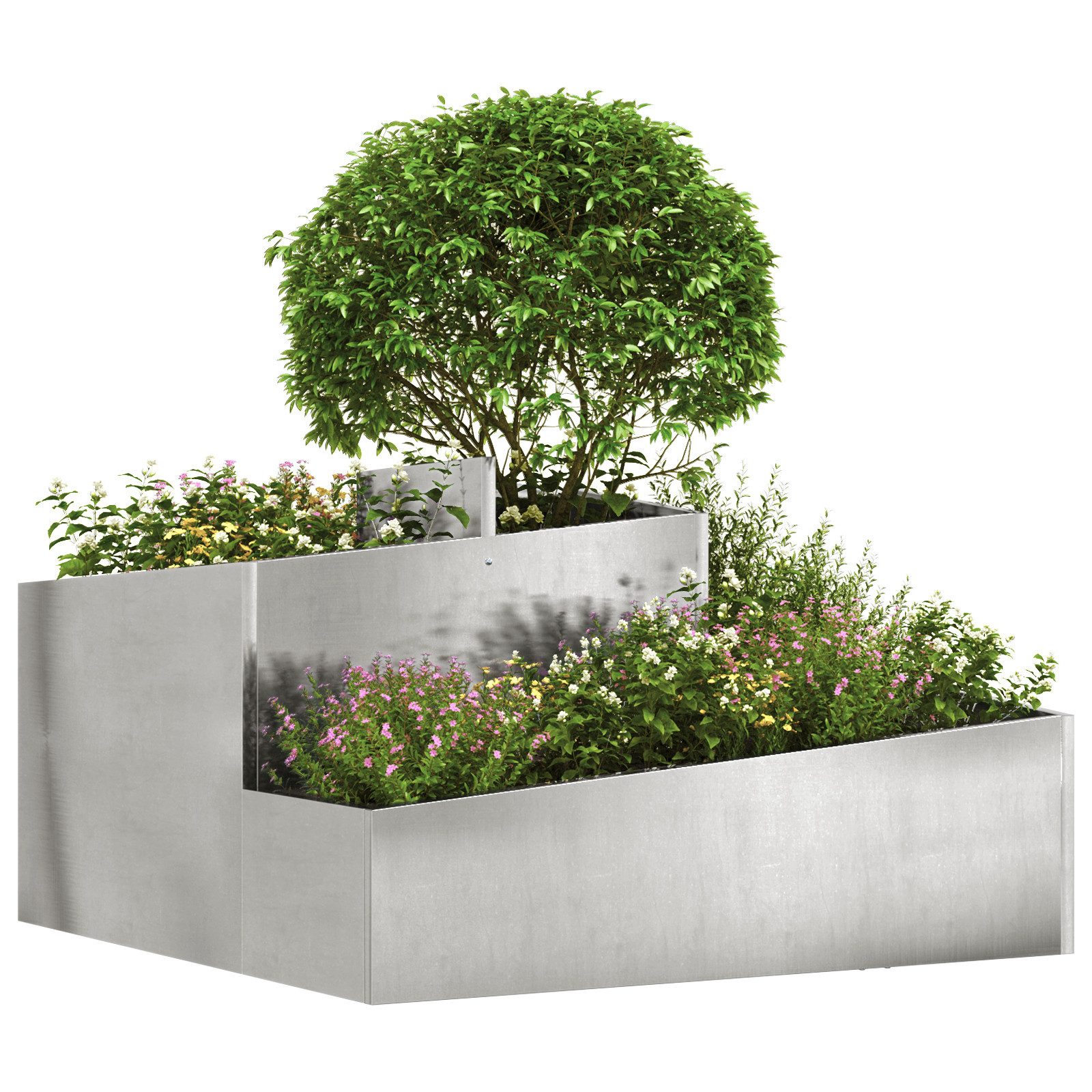 vidaXL Blumentopf Pflanzer 80x80x50 cm Edelstahl günstig online kaufen