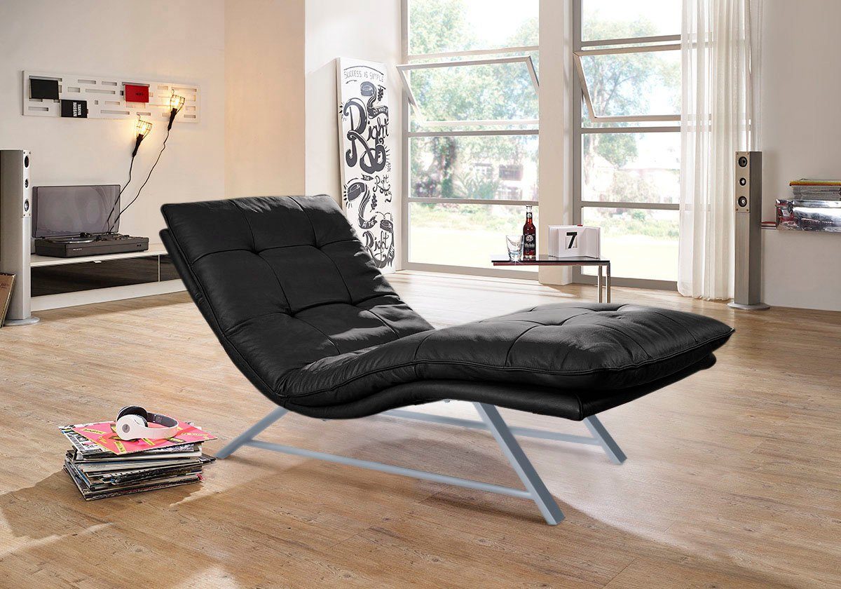 W.SCHILLIG Relaxliege daily dreams, in Waffelkissen-Optik, wahlweise mit Motor, Kufengestell, in 2 Breiten