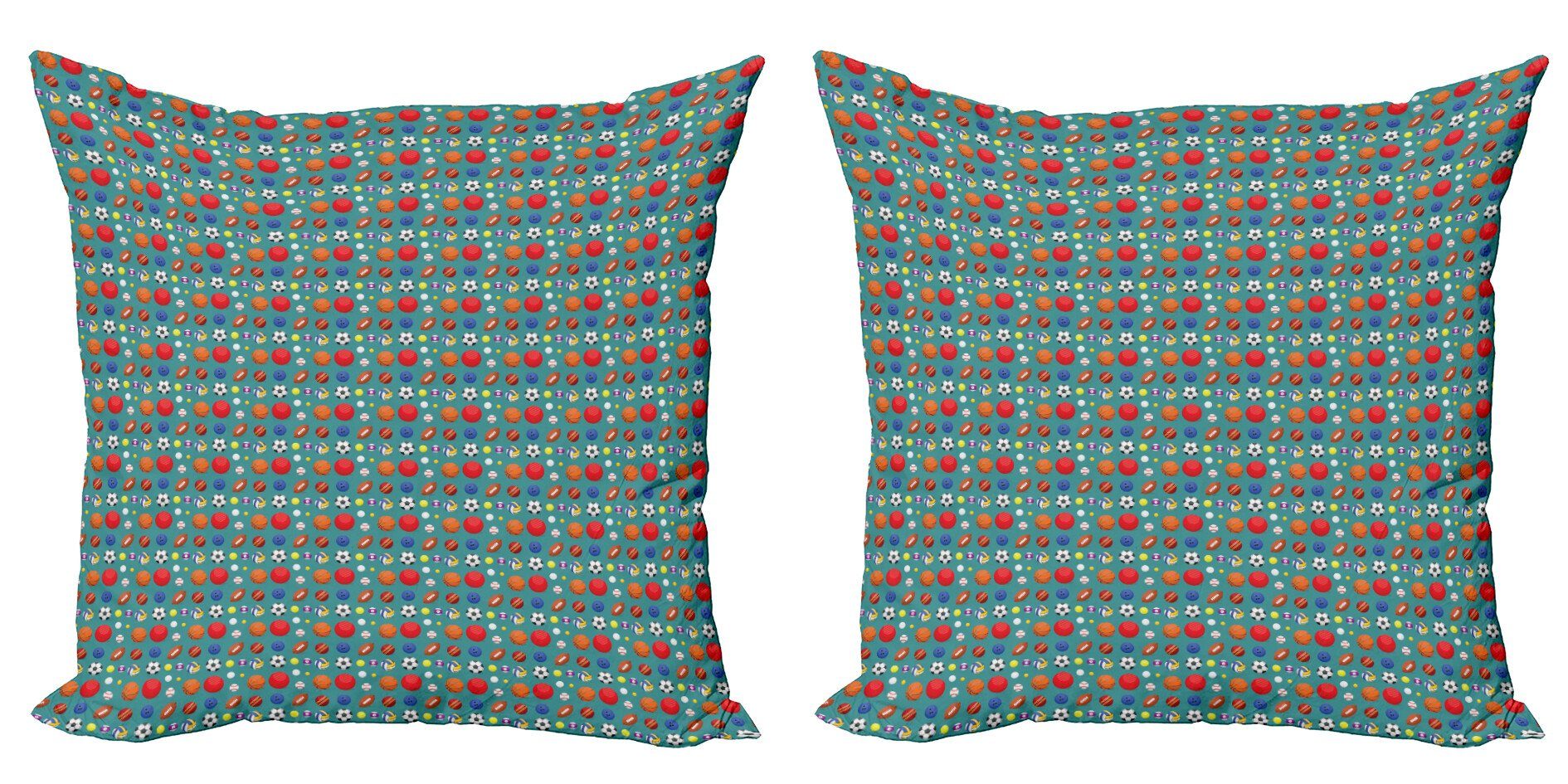 Kissenbezüge Verschiedene Doppelseitiger Bälle Bunte (2 Accent Digitaldruck, Modern Abakuhaus Hobby Stück), Entwurf