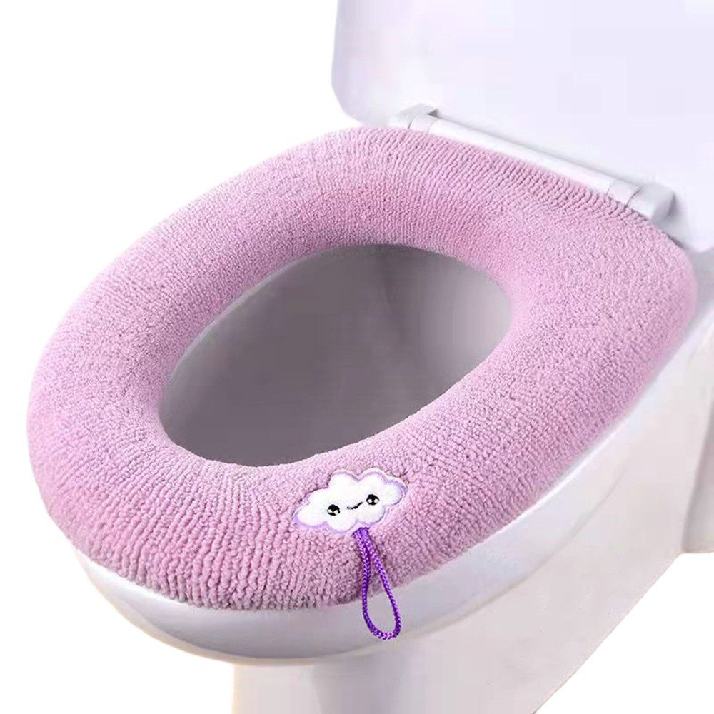 Zaewry Dusch-WC-Sitz 2 Stück Toilettensitzbezug Waschbar mit Griff weiche WC Deckelbezug