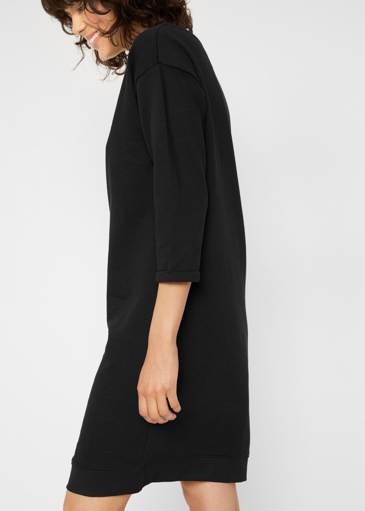 bonprix Sweatkleid für den Alltag, aus Baumwolle, mit lockerer Passform, knielang