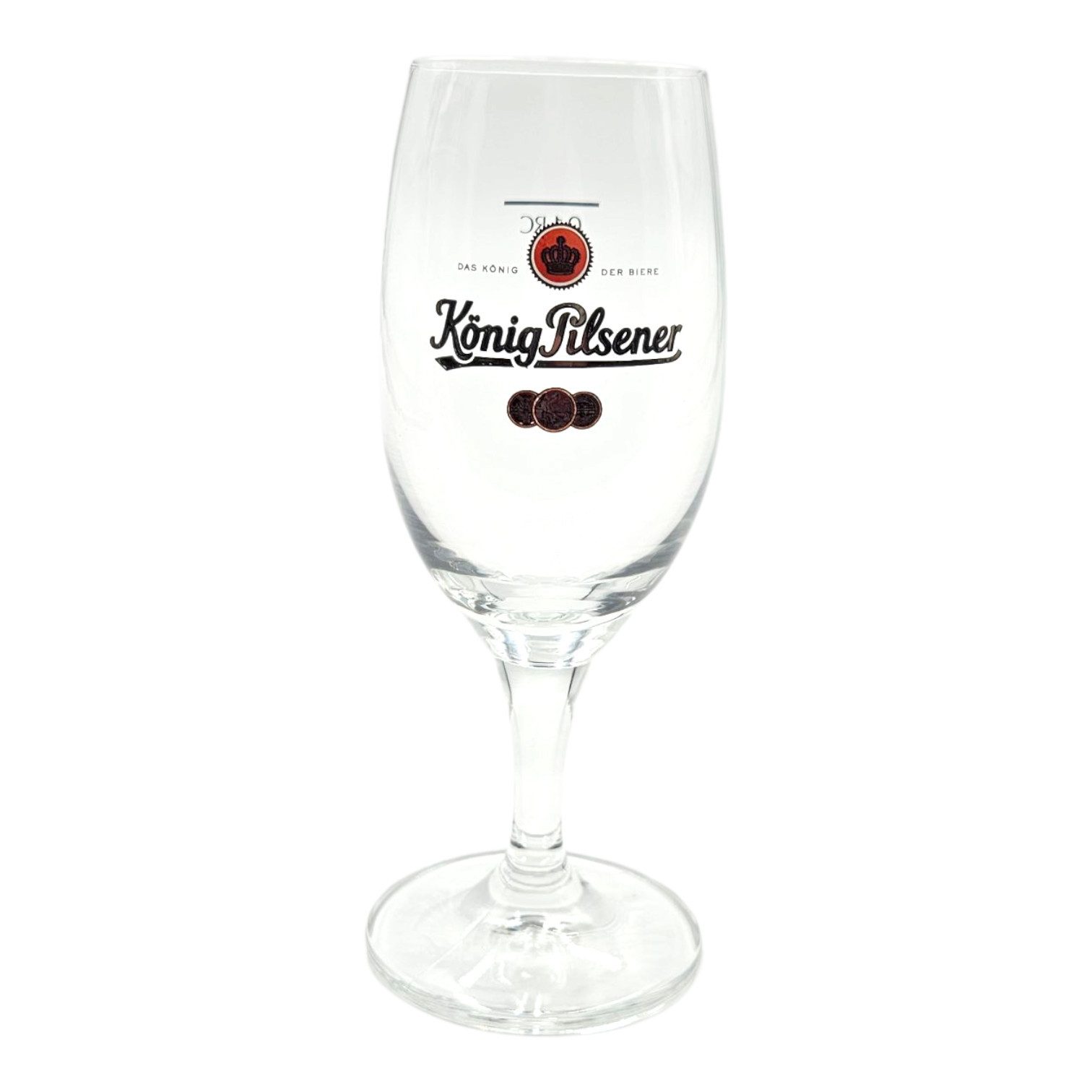 König Pilsener Bierglas Pokal 0,1l geeicht – Original Glas im Geschenkkarton, 1-tlg., Kompakter Bierpokal-ideale Geschenkidee