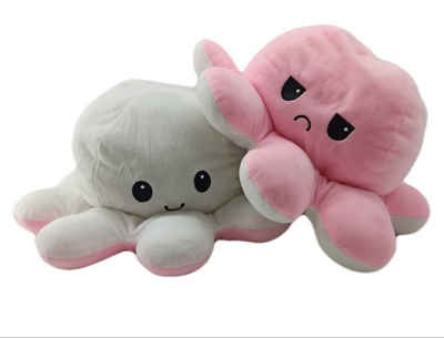 soma Kuscheltier XXL Oktopus 40cm Kuscheltier pink weiß (1-St), Super weicher Plüsch Stofftier Kuscheltier für Kinder zum spielen