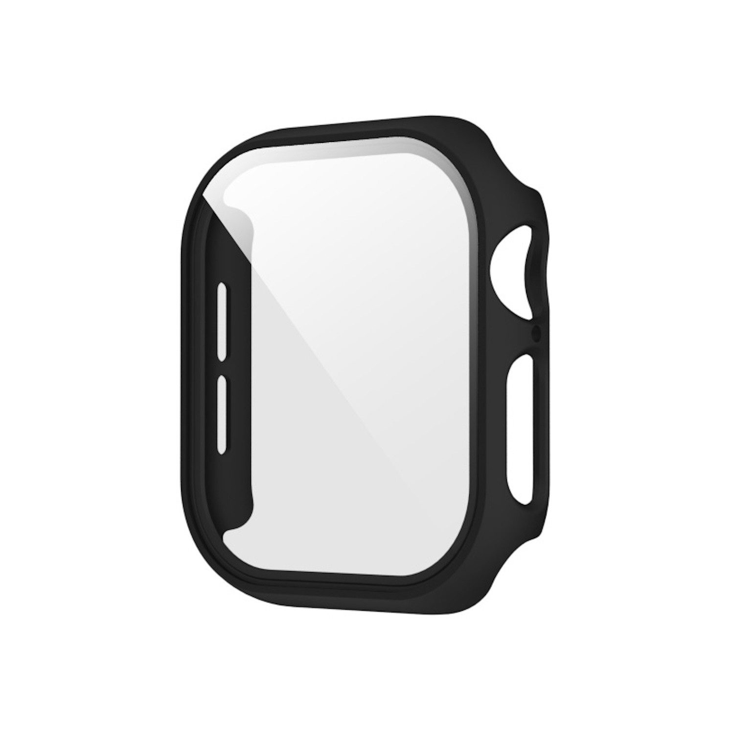 Wigento Smartwatch-Hülle Für Apple Watch Series 11 / 10 42mm Kunststoff PC Hülle + Glas Schwarz, Schutzhülle aus PC + gehärtetem Glas für Rundumschutz