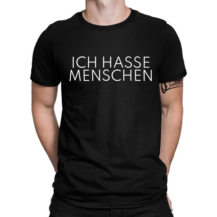 Quattro Formatee Kurzarmshirt Ich hasse Menschen Herren T-Shirt (1-tlg)