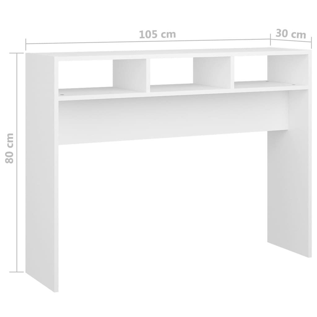 Konsolentisch | Beistelltisch Weiß Weiß Holzwerkstoff 105x30x80 Weiß vidaXL (1-St) cm