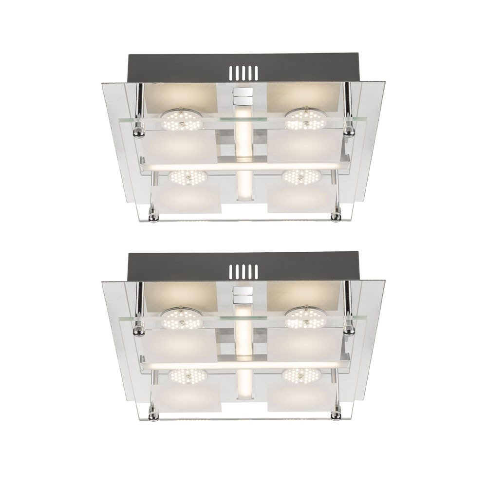 GLOBO LIGHTING LED Deckenleuchte, LED-Leuchtmittel fest verbaut, Warmweiß, Deckenlampe Deckenleuchte Wohnzimmerlampe LED Flurleuchte L 24 cm 2x
