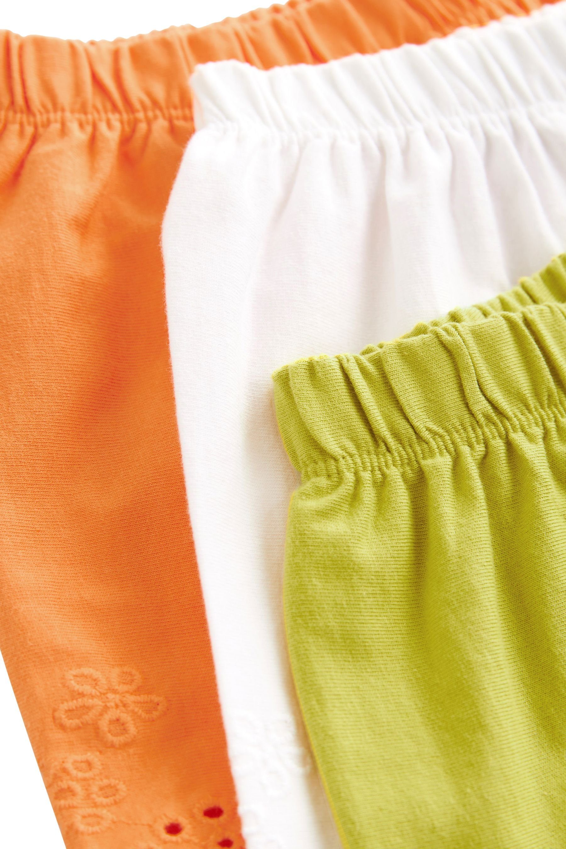 Next Sweatshorts Bestickte Jersey-Shorts im Orange 3er-Pack (3-tlg) Green &