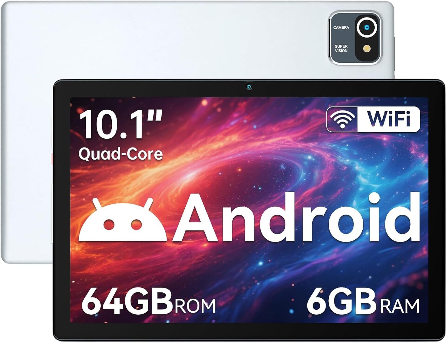 BUFO 10 Zoll Android 15, 20(3+17)GB+64GB, 1280x800 HD Display, WiFi 6 Tablet (10", 64 GB, Android, WiFi, Android 13, Dual-Kamera, Widevine L1, 64 GB erweiterbar auf 128 GB)