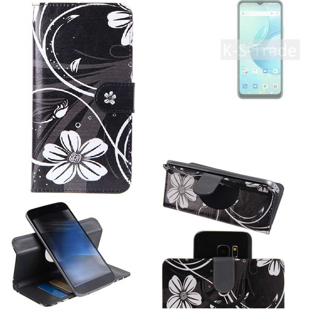 K-S-Trade Handyhülle für Wiko T10, Schutzhülle Handyhülle Hülle 360° Wallet Case ''Flowers''